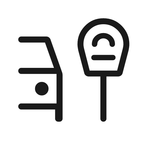 Parking meter outline rounded icon, rounded style, from Material Symbols Light