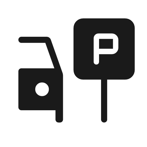 Parking sign rounded icon, rounded style, from Material Symbols Light