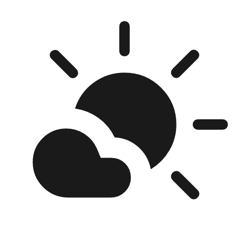 Partly cloudy day rounded icon, rounded style, from Material Symbols Light