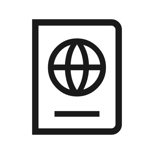 Passport outline icon, outline style, from Material Symbols Light