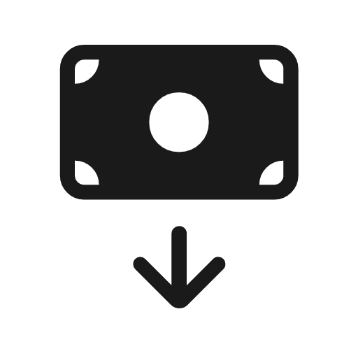 Payment arrow down rounded icon, rounded style, from Material Symbols Light