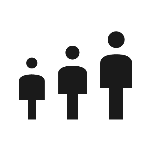 People size increase icon, solid style, from Material Symbols Light