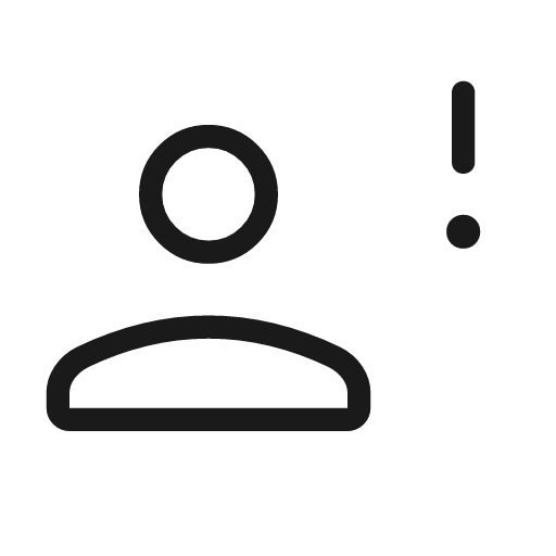 Person alert outline rounded icon, rounded style, from Material Symbols Light
