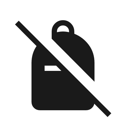 Personal bag off icon, solid style, from Material Symbols Light
