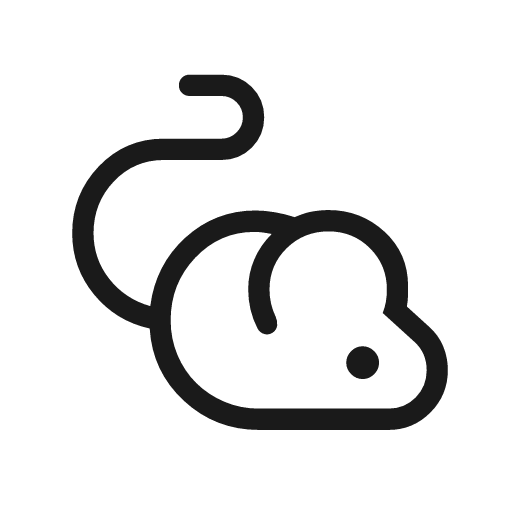 Pest control rodent outline rounded icon, rounded style, from Material Symbols Light