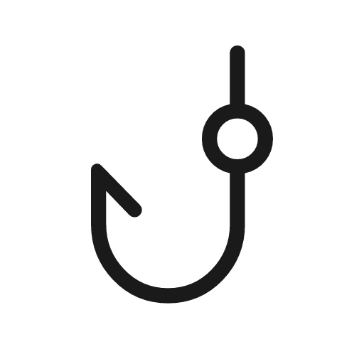 Phishing outline rounded icon, rounded style, from Material Symbols Light