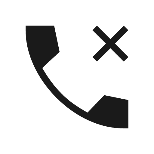 Phone cancel sharp icon, sharp-cornered style, from Material Symbols Light