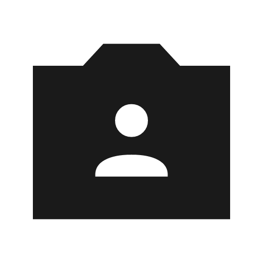 Photo camera front sharp icon, sharp-cornered style, from Material Symbols Light