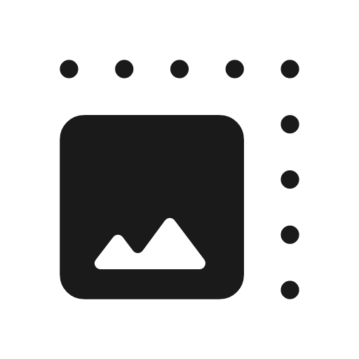Photo size select large rounded icon, rounded style, from Material Symbols Light