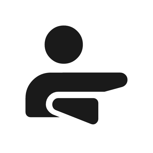 Physical therapy rounded icon, rounded style, from Material Symbols Light