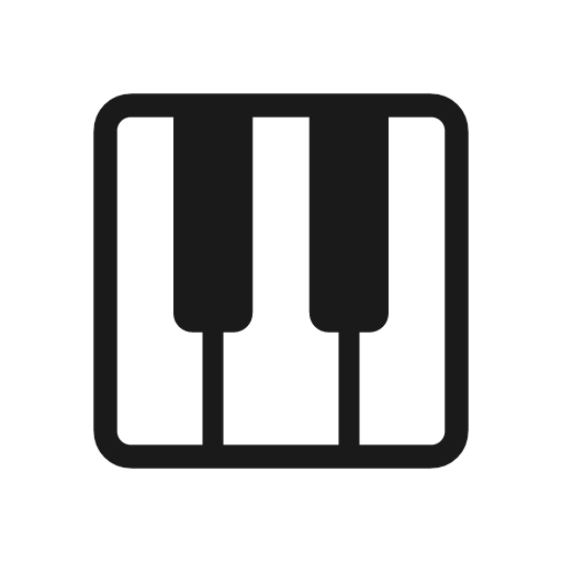 Piano icon, solid style, from Material Symbols Light