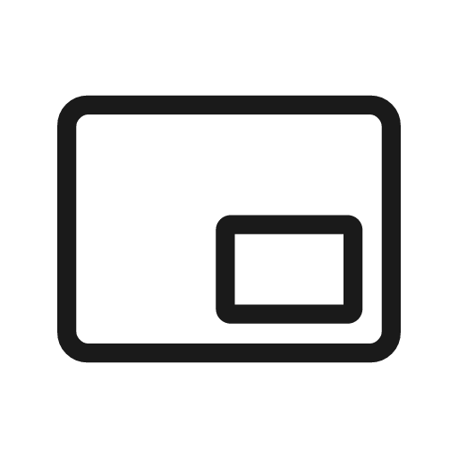 Picture in picture alt outline rounded icon, rounded style, from Material Symbols Light