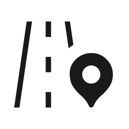 Pin road icon, solid style, from Material Symbols Light