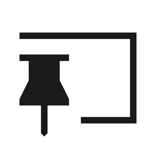 Pinboard sharp icon, sharp-cornered style, from Material Symbols Light
