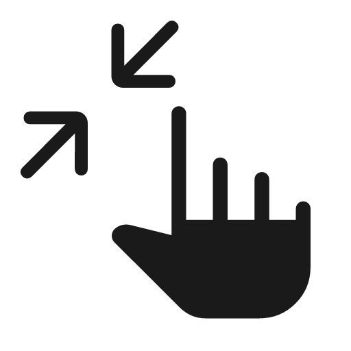 Pinch zoom in rounded icon, rounded style, from Material Symbols Light