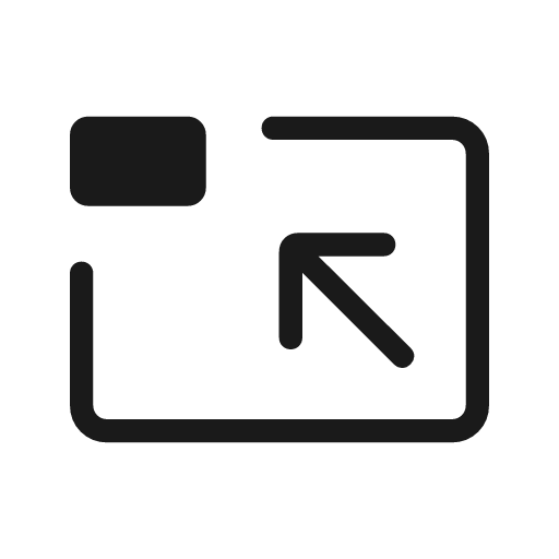 Pip exit outline rounded icon, rounded style, from Material Symbols Light