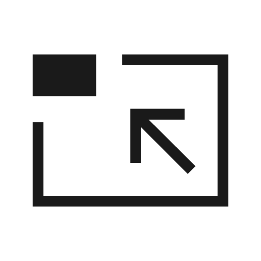 Pip exit outline sharp icon, sharp-cornered style, from Material Symbols Light