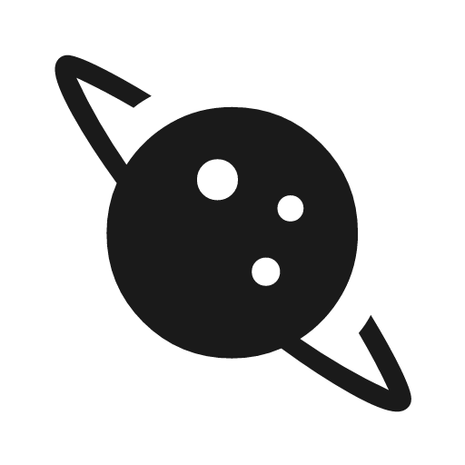 Planet icon, solid style, from Material Symbols Light