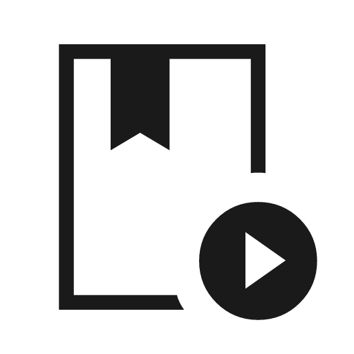 Play lesson outline sharp icon, sharp-cornered style, from Material Symbols Light