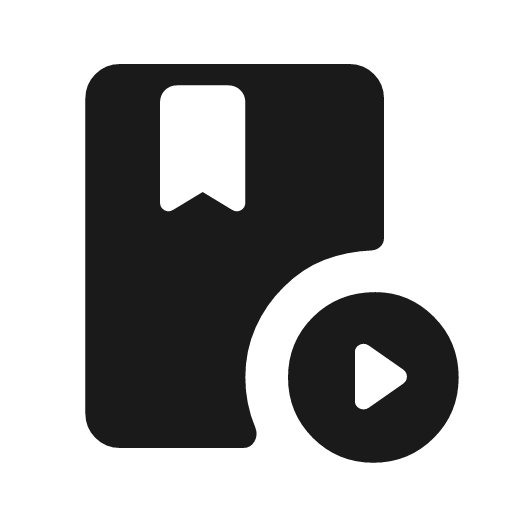 Play lesson rounded icon, rounded style, from Material Symbols Light