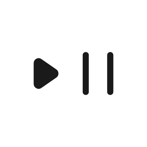 Play pause rounded icon, rounded style, from Material Symbols Light