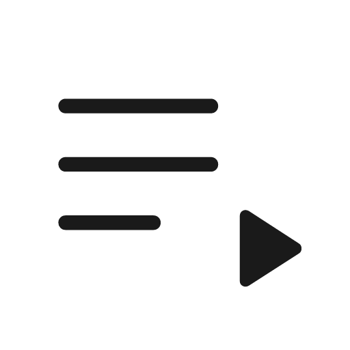 Playlist play rounded icon, rounded style, from Material Symbols Light