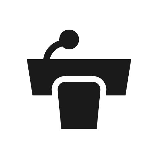 Podium icon, solid style, from Material Symbols Light
