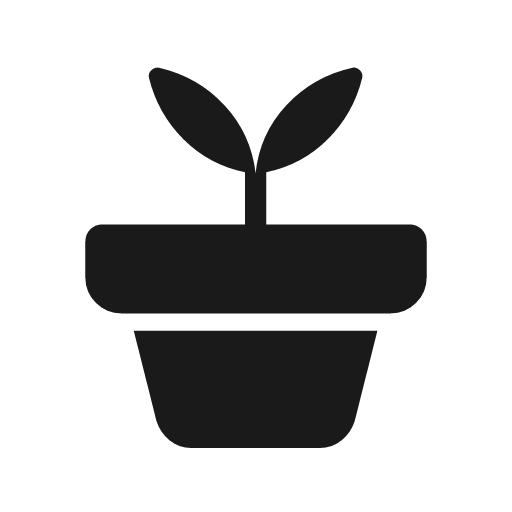 Potted plant rounded icon, rounded style, from Material Symbols Light