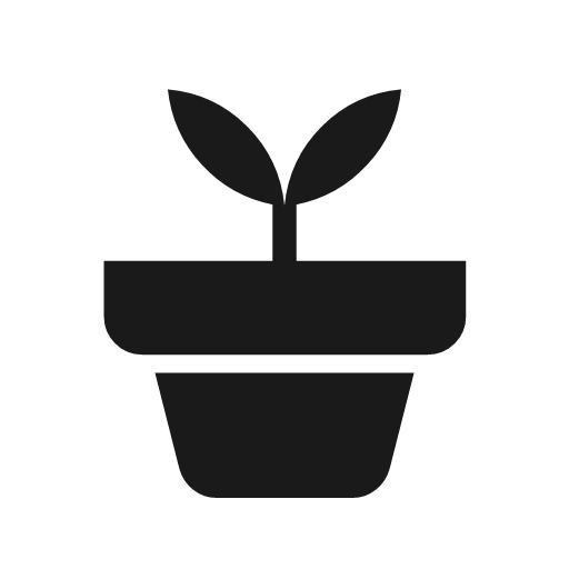 Potted plant icon, solid style, from Material Symbols Light