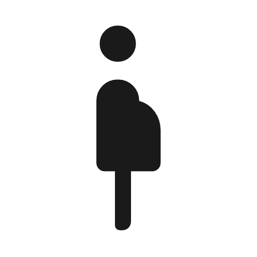 Pregnant woman rounded icon, rounded style, from Material Symbols Light