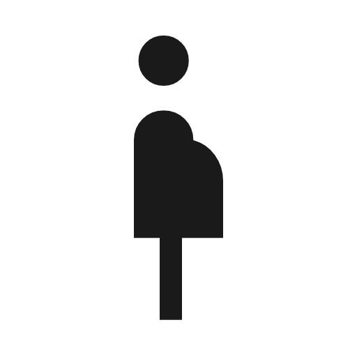 Pregnant woman icon, solid style, from Material Symbols Light