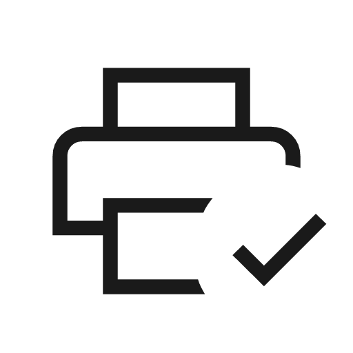 Print connect outline icon, outline style, from Material Symbols Light