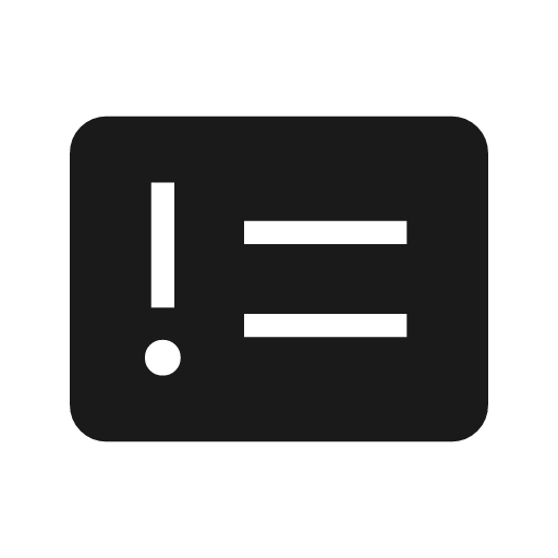 Problem icon, solid style, from Material Symbols Light