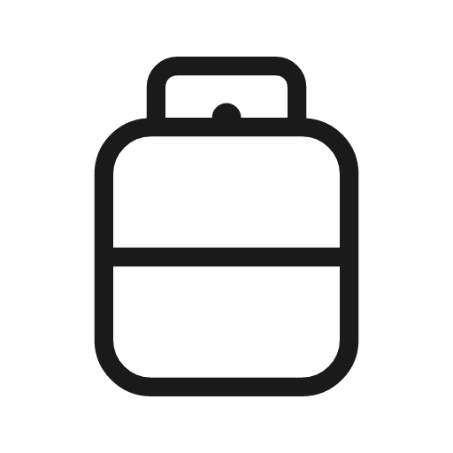 Propane tank outline icon, outline style, from Material Symbols Light