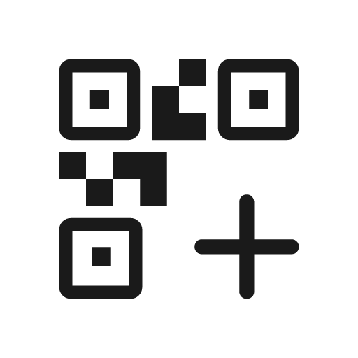 Qr code 2 add rounded icon, rounded style, from Material Symbols Light