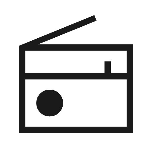 Radio outline sharp icon, sharp-cornered style, from Material Symbols Light