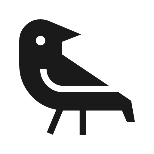 Raven icon, solid style, from Material Symbols Light
