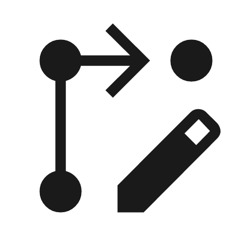Rebase edit icon, solid style, from Material Symbols Light