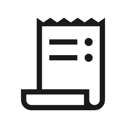 Receipt long outline icon, outline style, from Material Symbols Light