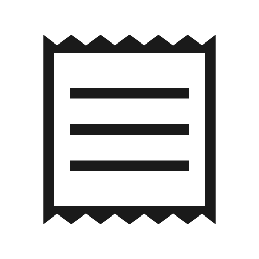 Receipt outline icon, outline style, from Material Symbols Light