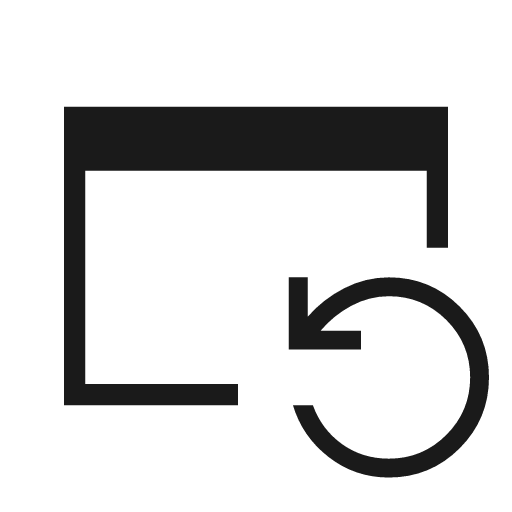 Reopen window sharp icon, sharp-cornered style, from Material Symbols Light