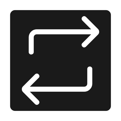 Repeat on rounded icon, rounded style, from Material Symbols Light
