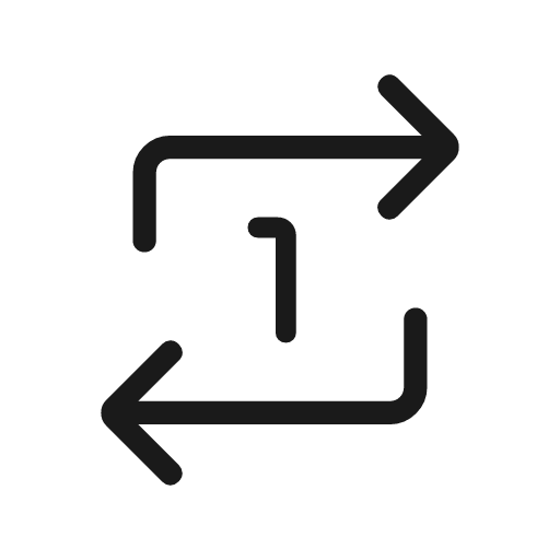 Repeat one rounded icon, rounded style, from Material Symbols Light