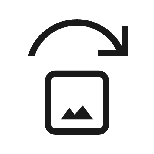 Replace image outline icon, outline style, from Material Symbols Light