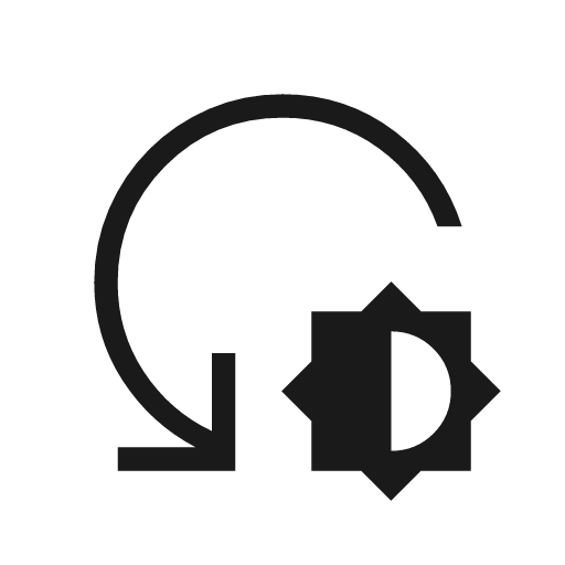 Reset brightness icon, solid style, from Material Symbols Light