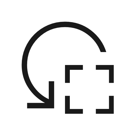 Reset focus sharp icon, sharp-cornered style, from Material Symbols Light