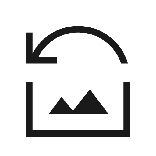 Reset image sharp icon, sharp-cornered style, from Material Symbols Light