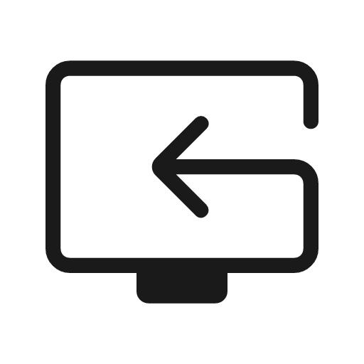 Reset tv outline rounded icon, rounded style, from Material Symbols Light