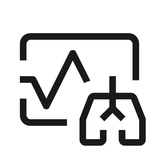 Respiratory rate outline icon, outline style, from Material Symbols Light