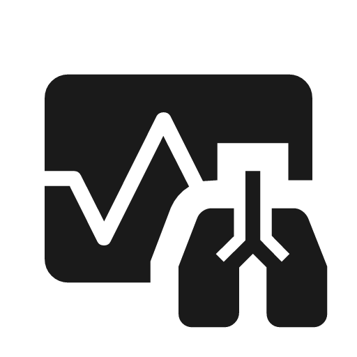 Respiratory rate icon, solid style, from Material Symbols Light
